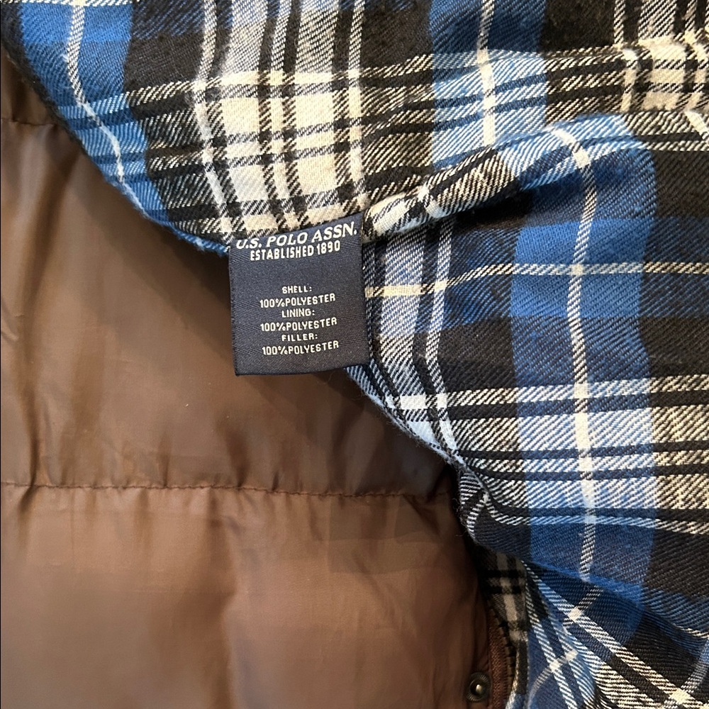 U.S. Polo Assn. Men's Dark Brown Quilted Vest Small - Picture 5 of 5